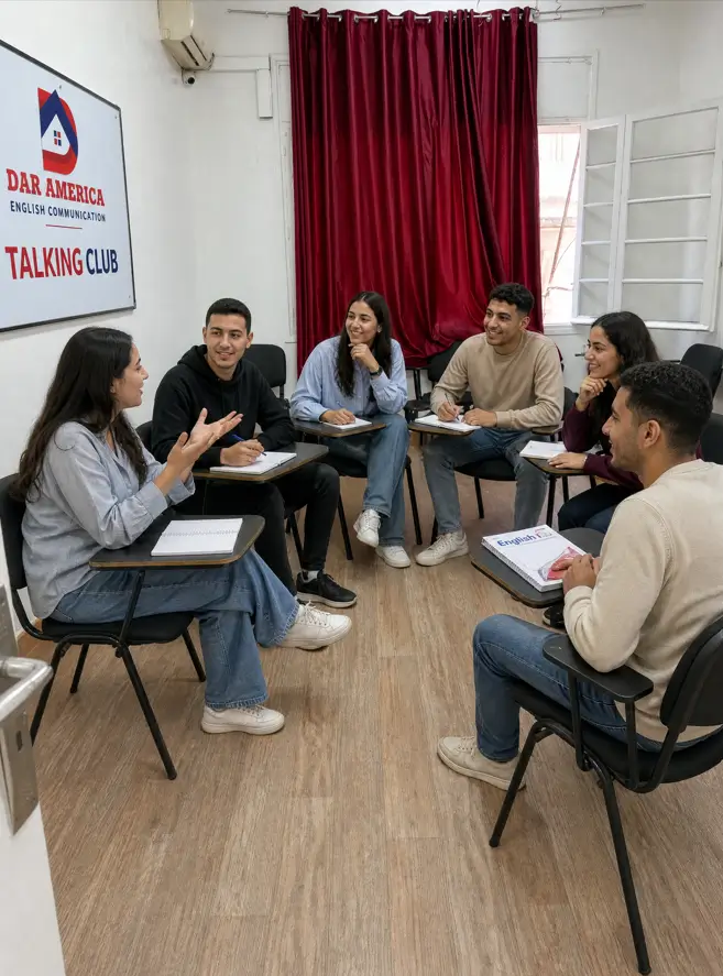 Talking Club anglais Casablanca — Pratiquer la conversation, défendre ses idées et parler avec fluidité | Dar America English Communication - cours d'anglais